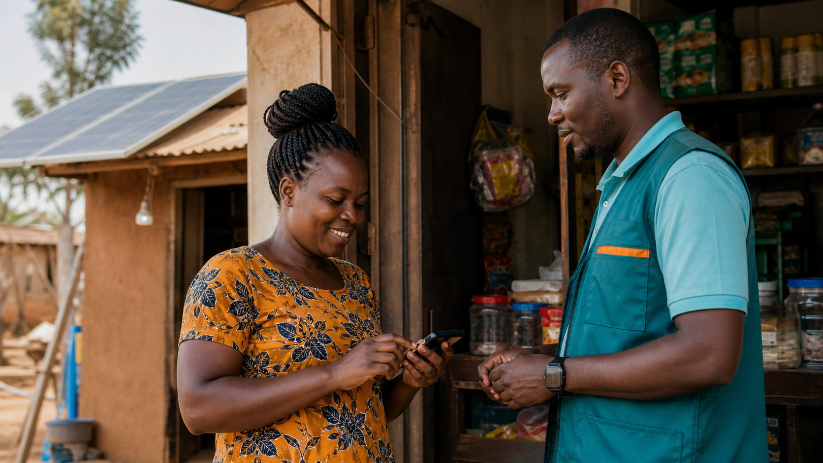 Customer completing a mobile energy payment